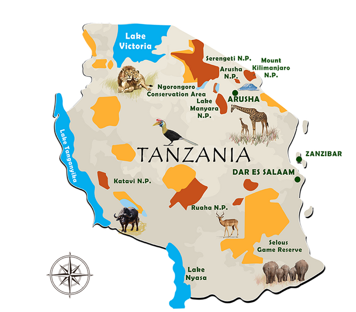 Tanzania kaart